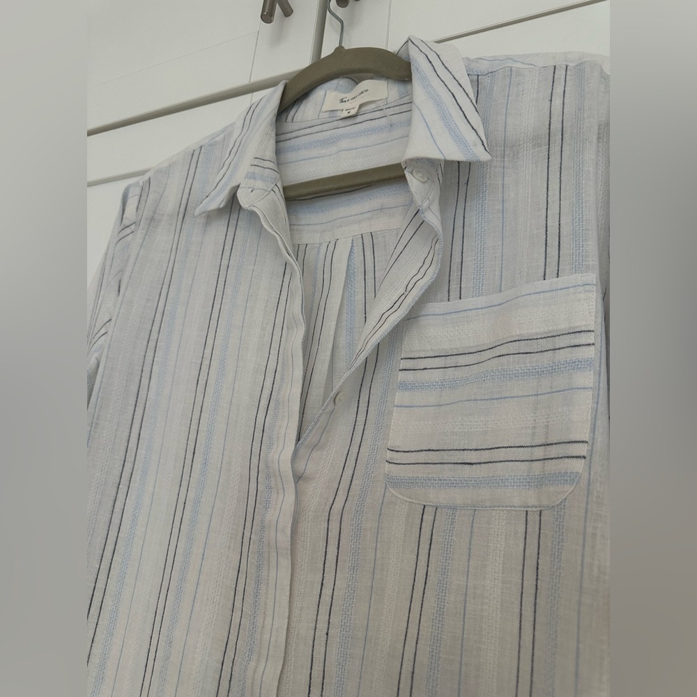Vince Camuto Striped Button-Up Shirt Dress size M - Picture 6 of 6